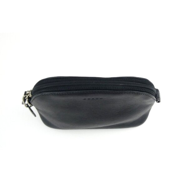 Coach Black Leather Medium Cosmetic Case Pouch - Picture 5 of 16